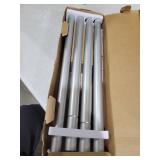 KAMANINA 1 Inch Curtain Rods 32 to 58 Inches (2.6-4.8 Feet) Silver Curtain Rods for Windows 20 to 54 Inch, Telescoping Decorative Drapery Rod with Acrylic Crystal Netted Texture Ends