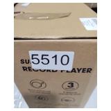 Vinyl Record Player, 3 Speeds Belt Driven Suitcase Portable Turntable for Vinyl Records with Built-in Speakers/RCA Output/Aux in/Headphone Jack/ 45 Adapter white