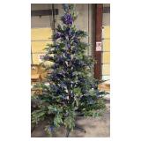 Glitzhome 9ft Pre-Lit Green Slim Fir Artificial Christmas Tree - Retail: $500