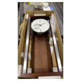 (Missing chime) Seiko Mid-Century Modern Sophisticated Brown Quartz Analog Wall Clock with Pendulum Dual Chimes  QXH068BLH - Retail: $264