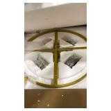 CHA4064A 24 x 24 x 15.5-45.5 in. Martini 4 Light Glass & Metal Chandelier, Green & Brass - Retail: $280