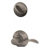 Schlage F59 ACC 621 LH Accent Interior Left-Handed Lever with Deadbolt  Distressed Nickel (Interior Half Only) - Retail: $123