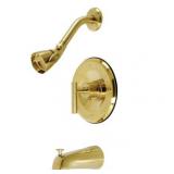 Kingston Brass KB6637CML Manhattan Single-Handle Tub and Shower Faucet  Brushed Brass
