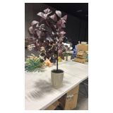 34\" Black Plum Leaf Potted Artificial Fall Mini Tree - Hearth & Handâ¢ with Magnolia - Retail: $60