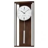 (Missing chime) Seiko Mid-Century Modern Sophisticated Brown Quartz Analog Wall Clock with Pendulum Dual Chimes  QXH068BLH - Retail: $264
