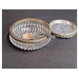 Cut Crystal Coasters with Silver Rim