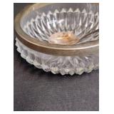 Cut Crystal Coasters with Silver Rim