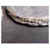 Cut Crystal Coasters with Silver Rim