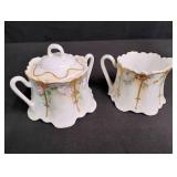 Antique Haviland Limoges creamer and sugar bowl set.