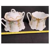 Antique Haviland Limoges creamer and sugar bowl set.