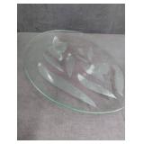 Etched Glass Floral Serving Platter
