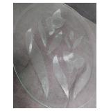 Etched Glass Floral Serving Platter