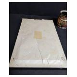 Decorative Asian Art Set - Floral Frame and Vase