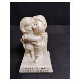 Russ Berrie White Figurine - Next To Me I Like You Best