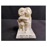 Russ Berrie White Figurine - Next To Me I Like You Best