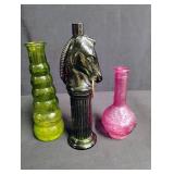 Decorative Glass Bottle Collection - Set of 3