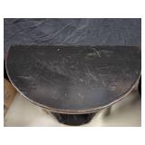 Small Rounded Black Wood Side Table