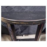 Small Rounded Black Wood Side Table