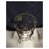 Metal Bronze-Toned Maple Leaf Plant Stand