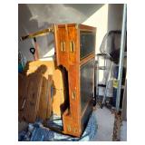 Vintage Wooden Desk with Brass-Toned Legs (Separate Pickup Location)