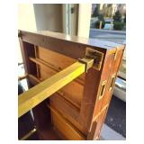 Vintage Wooden Desk with Brass-Toned Legs (Separate Pickup Location)