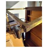 Vintage Wooden Desk with Brass-Toned Legs (Separate Pickup Location)