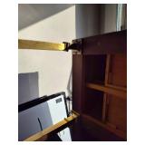 Vintage Wooden Desk with Brass-Toned Legs (Separate Pickup Location)