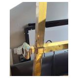 Vintage Wooden Desk with Brass-Toned Legs (Separate Pickup Location)