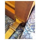 Vintage Wooden Desk with Brass-Toned Legs (Separate Pickup Location)