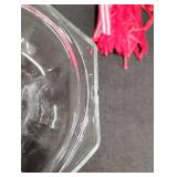 Red and White Plastic Bead Necklace with Tassel