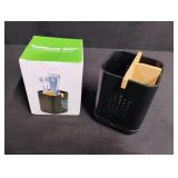 Modern Toothbrush Holder with Bamboo Accent