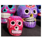 Mexican Sugar Skull Decorations - Set of 5
