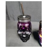 Iridescent Skull Mason Jar Tumbler