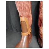 Brown Textured Knee-High Rain Boots. Size 10.