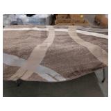 Modern Wavy Circles Round Area Rug 8ft