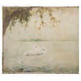 Elegant Swans Lake Scene Wall Art - Retail: $19