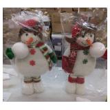 Standing Snowman Pair Christmas Decorations - Retail: $29