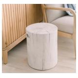 Weathered White Faux Wood Garden Stool - Retail: $68
