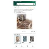 Modern Wavy Circles Round Area Rug 8ft