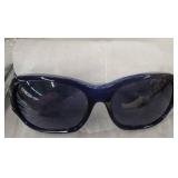 Foster Grant Solar Shield Chevron Shine- Fit Over- Navy - Retail: $40