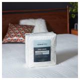 Tempur-Pedic Queen Cool Luxury Waterproof Machine Washable Fitted Mattress Protector: Ribbed Polyester & Nylon Blend, Fits 20\" Depth - Retail: $414