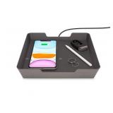 Einova - Eggtronic Valet Tray 10W Wireless Charging Pad for Qi-enabled Devices - Graphite - Retail: $120
