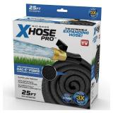 Xhose Pro Expandable Garden Hose - 5th Generation Xhose Original Expandable Hose  Tough & Flexible Water Hose  Lightweight  Crush Resistant Brass Fittings  Kink Free  25 ft. - As Seen on TV - Retail: 