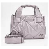 Lug Jitterbug Quilted Crossbody Handbag Metallic Silver  - Retail: $72