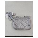 Lug Jitterbug Quilted Crossbody Handbag Metallic Silver  - Retail: $72
