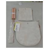 Double-Entry U-Shaped Messenger Bag with Pouch - Cream - Retail: $23
