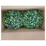 Set of 2 - Artificial Holly Ball Topiary - Retail: $130