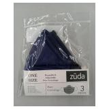 Zuda Navy Blue Reusable Face Masks (4x3-Pack)