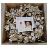 Martha Stewart Pre-Lit Metallic Leaves and Ornament Wreath - Retail: $45