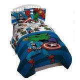 Marvel Avengers Comic Good Guys Multi-Color 4 Piece Twin Bed Set